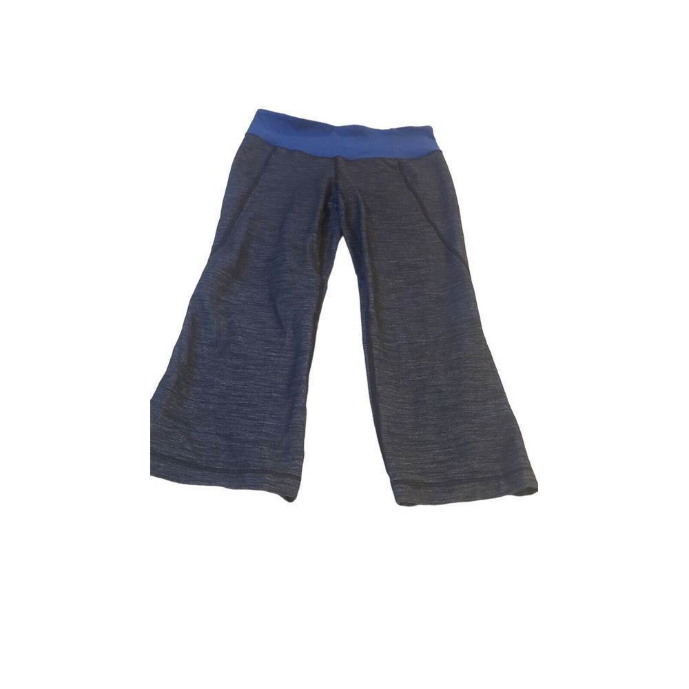 Lululemon Yoga Workout Crop 3/4 Leggings Pants Women's Size 4 Stretch Slits Hem